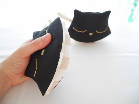 夢みるネコmitten【黒ねこ】鍋つかみ☆ 3枚目の画像