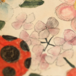 粉引きてんとう虫とお花のトースト皿。 5枚目の画像