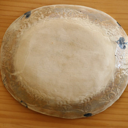 ※受注製作　粉引き幸せの青い鳥のオーバルパスタ皿。 5枚目の画像