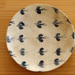 ※受注制作　粉引き幸せの青い鳥のパスタ皿。 2枚目の画像