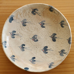 ※受注制作　粉引き幸せの青い鳥のパスタ皿。 3枚目の画像