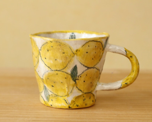 粉引色レモンのカップ。 マグカップ やまぐちあさこ。 通販 3680700