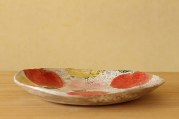 粉引きりんごのオーバル皿。 5枚目の画像