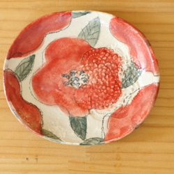 粉引きパステルカラーのお花のケーキ皿。 2枚目の画像