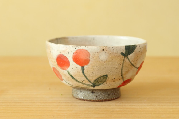 卸し売り購入 粉引きさくらんぼのお茶碗。 茶碗・めし碗 やまぐちあさこ 食器