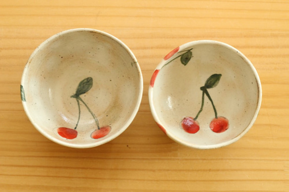 粉引きさくらんぼのお茶碗。 4枚目の画像