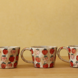 ※訂單生產※拉動粉紅色和粉紅色的草莓杯。 第3張的照片