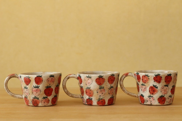 ※訂單生產※拉動粉紅色和粉紅色的草莓杯。 第3張的照片