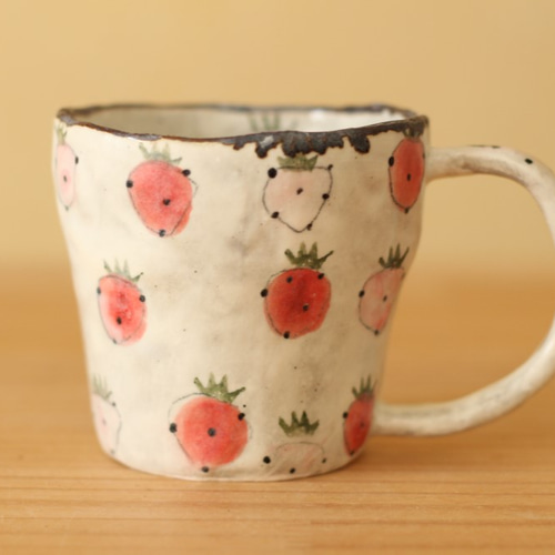 やまぐちあさこさん の イチゴ柄お茶碗＆マグカップ やまぐちあさこさん の イチゴ柄お茶碗＆マグカップ やまぐちあさこ