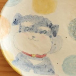 僅X屏幕。微型狗卵形蛋糕盤與colorful粉的五顏六色的小點的。 第3張的照片
