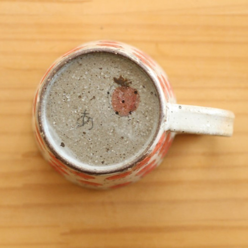 受注制作 粉引き赤とピンクのイチゴのカップ。 マグカップ やまぐち