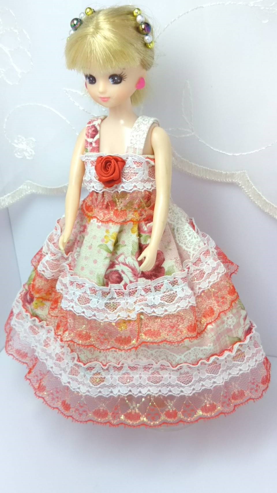 004ジェニーちゃん ハンドメイド 27cmドール チャイナドレス bag