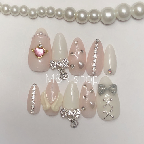 ミルキーピンク 韓国 量産型 地雷 ゆめかわ ネイルチップ ネイルチップ  