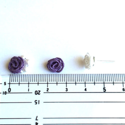 Petite Rose (with Pearl)紫色耳環飾邊花邊 第2張的照片