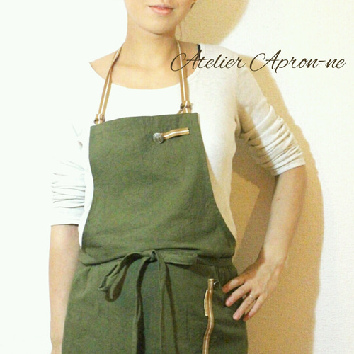 タキマキ　エプロン【カーキ色】 タキマキ エプロン【カーキ色】 タキマキエプロン【カーキ色】