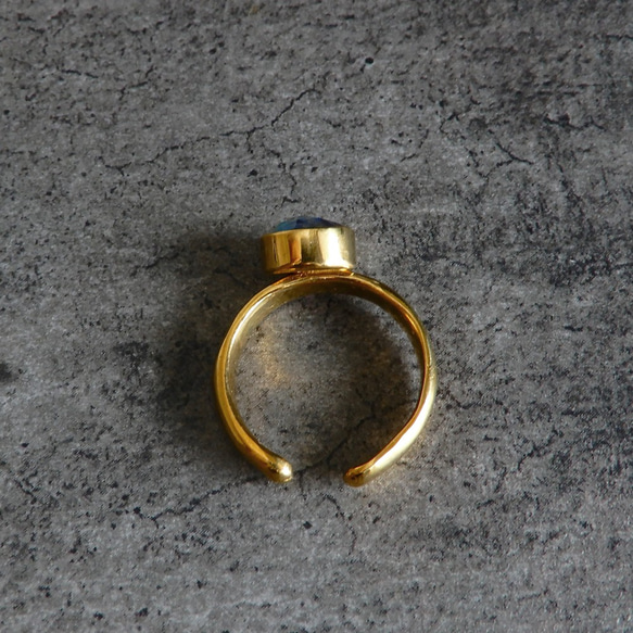 [再次上架/免費送貨/可調大小]三重石戒指/黃銅 第6張的照片