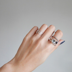 【再販・2WAY】スワッグイヤカフ 透かしナンバー / silver　C118 5枚目の画像