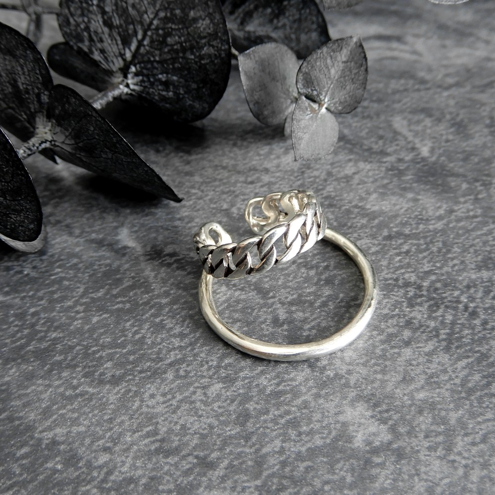 【2WAY】スワッグイヤカフ 2連チェーンL / silver　C123