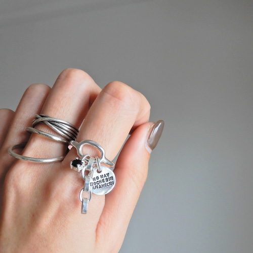 再販・送料無料・サイズ調整可】アソートチャームリング / silver