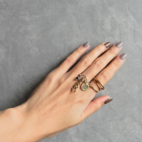 再販・送料無料・サイズ調整可】アソートチャームリング / silver