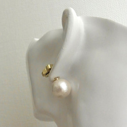 Flore棉珍珠2WAY耳環/黃銅 第8張的照片