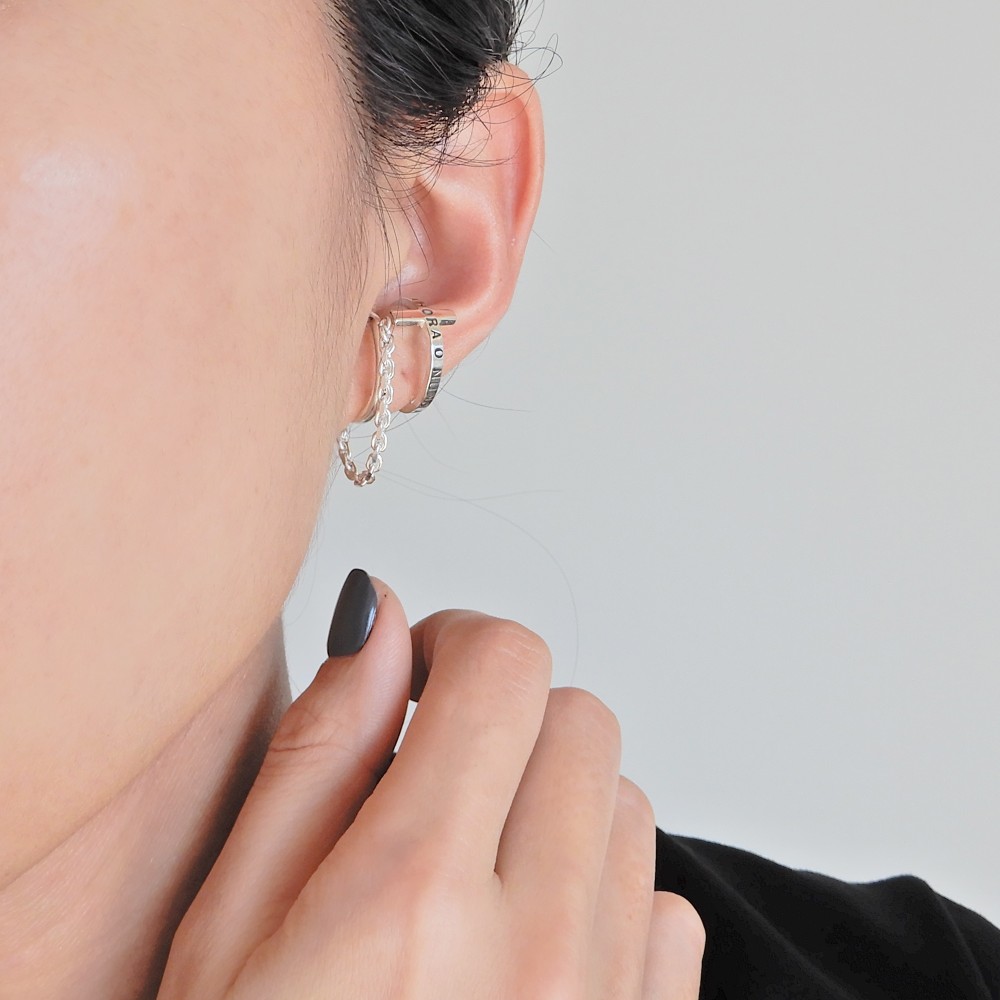 【再販】スワッグイヤカフ チェーン / silver　C070