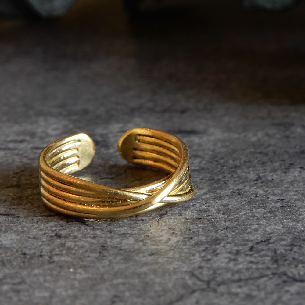 【再販・2WAY】スワッグイヤカフ 5連 / brass　C071