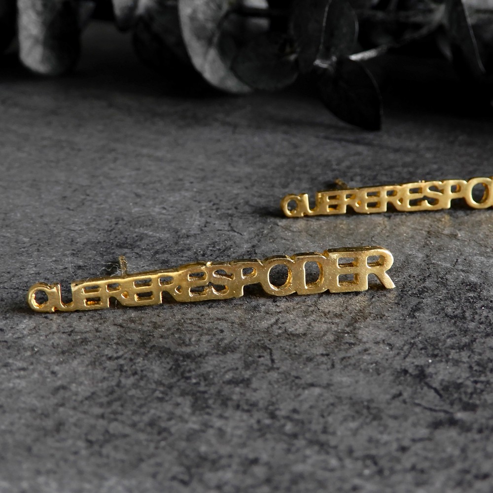 【再販】QPバーティカル ピアス  / brass　068