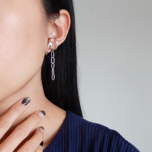 再販・2WAY】スワッグイヤカフ ダブルライン /silver C084 イヤーカフ