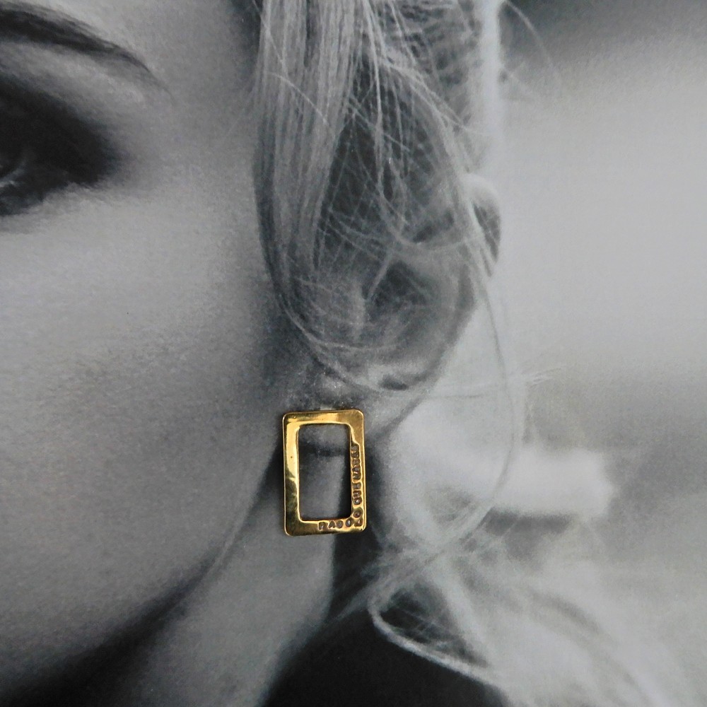 【再販】フレームアシメピアス スクエア  / brass　077