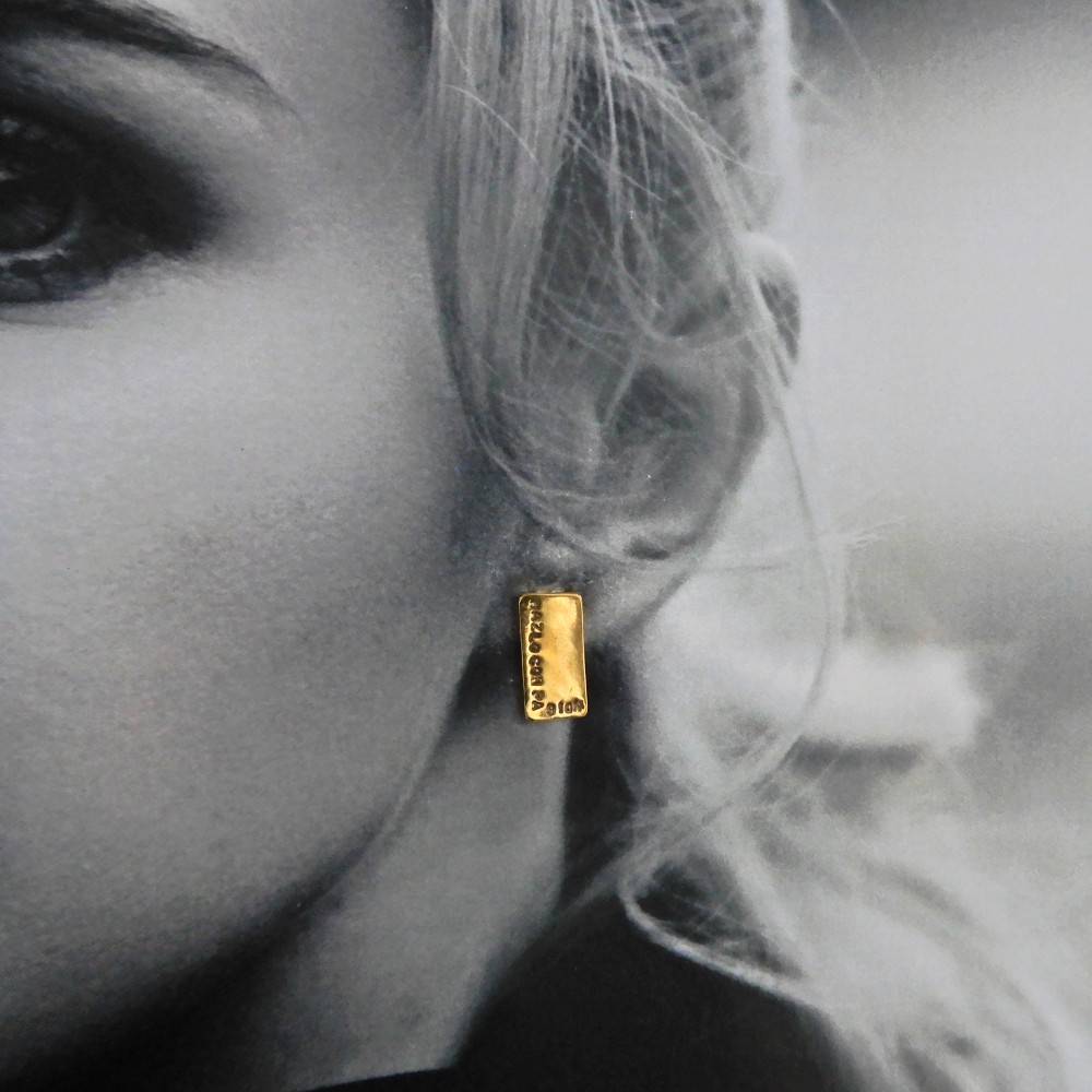 【再販】フレームアシメピアス スクエア  / brass　077