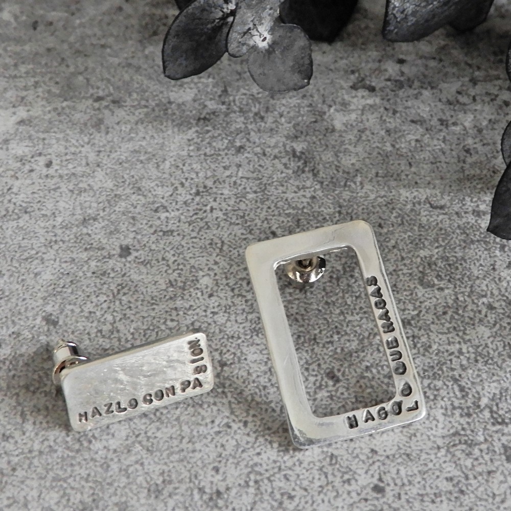 【再販】フレームアシメピアス スクエア  / brass　077