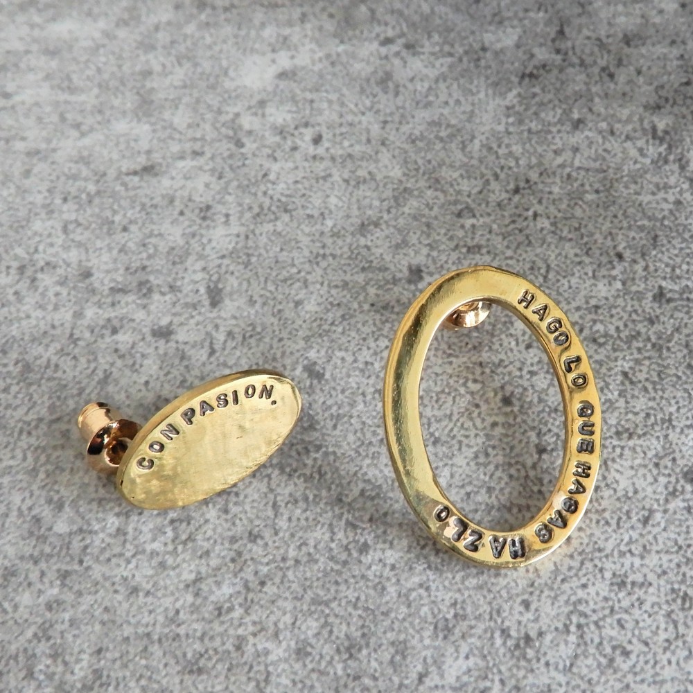 【再販】フレームアシメピアス スクエア  / brass　077