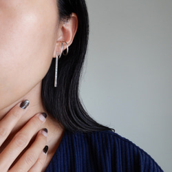 【再販・2WAY】スワッグイヤカフ デュオ / silver　C093 2枚目の画像