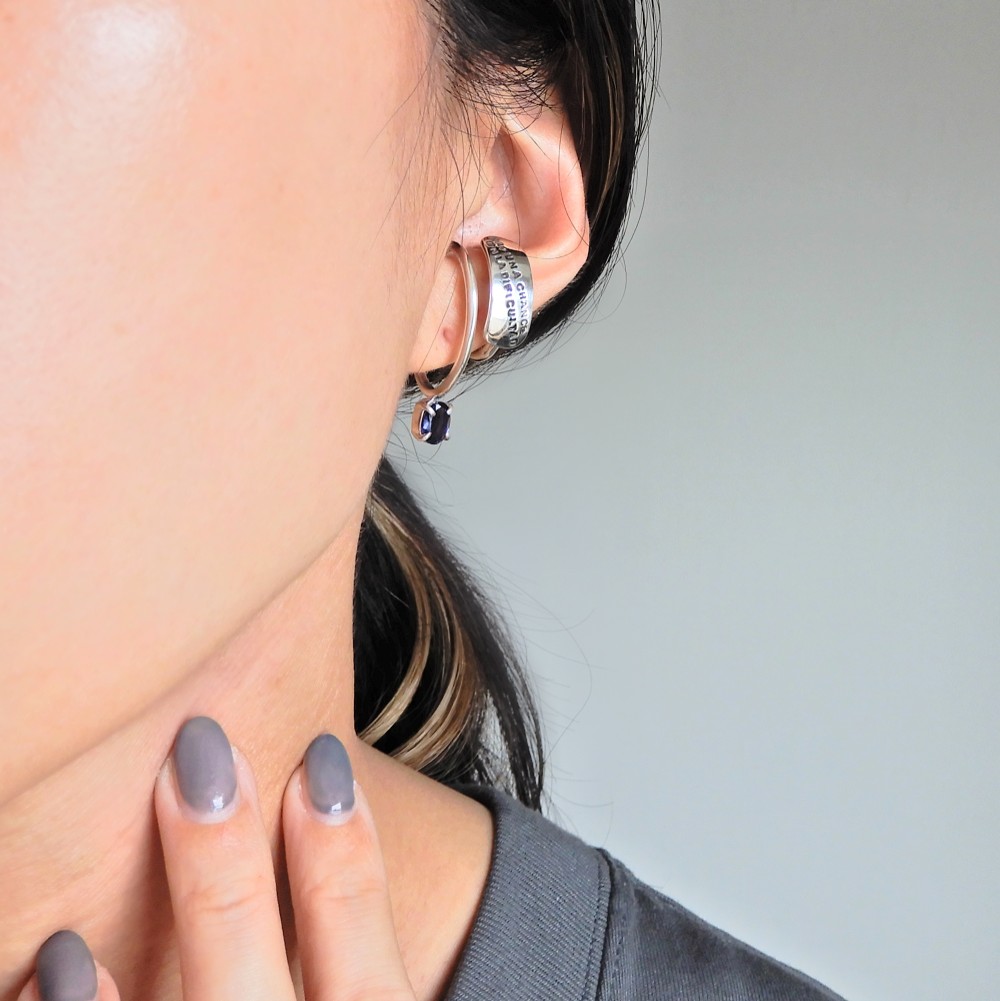 【再販・2WAY】スワッグイヤカフ プレート / silver　C086