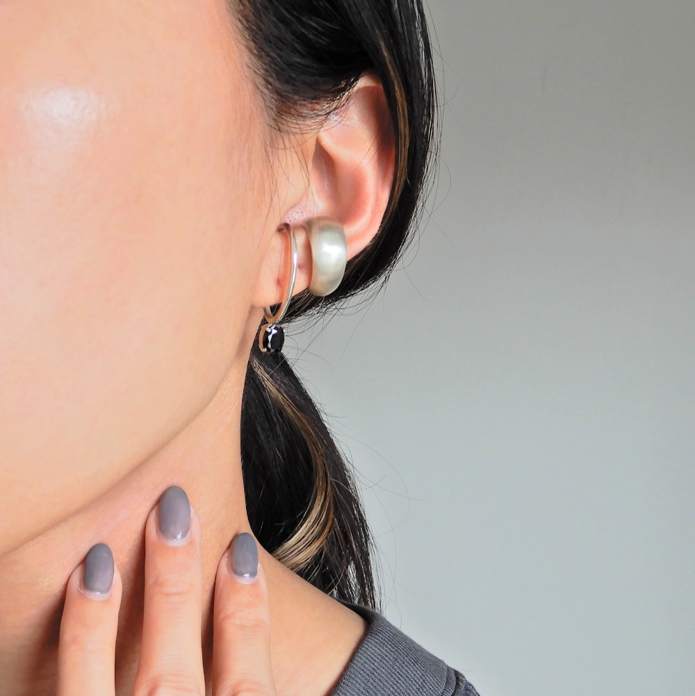 【再販・2WAY】スワッグイヤカフ プランプ / silver　C087