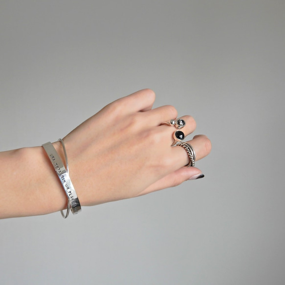 【再販・送料無料】クロスバングル / silver　B008 4枚目の画像