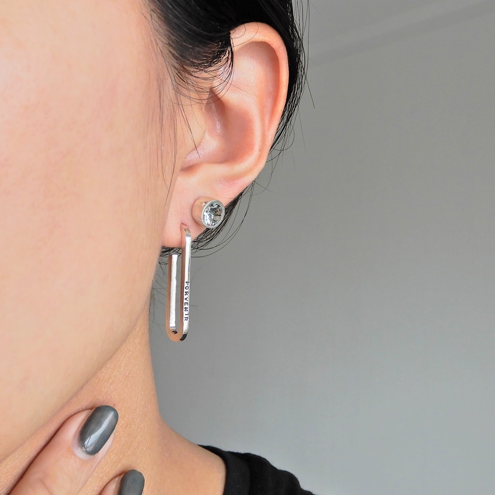 【再販】バーティカルフープピアス / silver　103