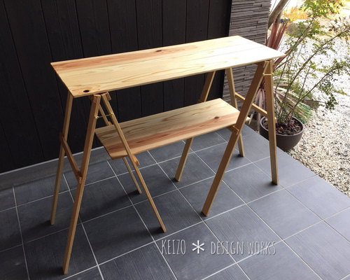 カウンターテーブル wood ×2 (ナチュラル)キャンプ＊アウトドア 机