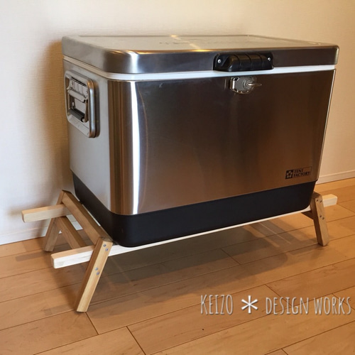 アウトドア用クーラーボックス　収納台　オーダーメイド　アンティーク調 クーラースタンド low type キャンプ＊アウトドア 棚・シェルフ