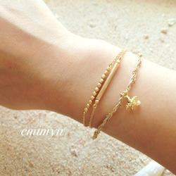 Star Fish Gold&Silver Bracelet 1枚目の画像