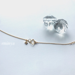 Square Gold Crystal Bracelet 4枚目の画像