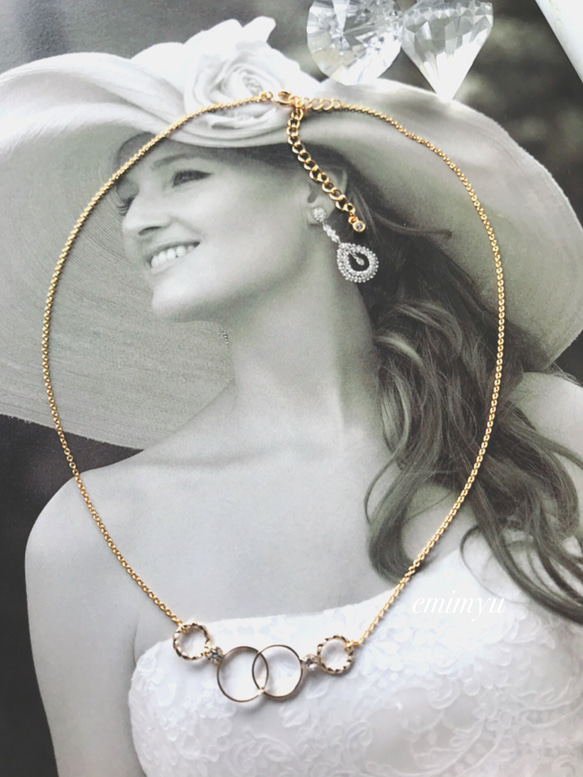 オリンピック開催記念商品 ！！Gold Round Parts Necklace