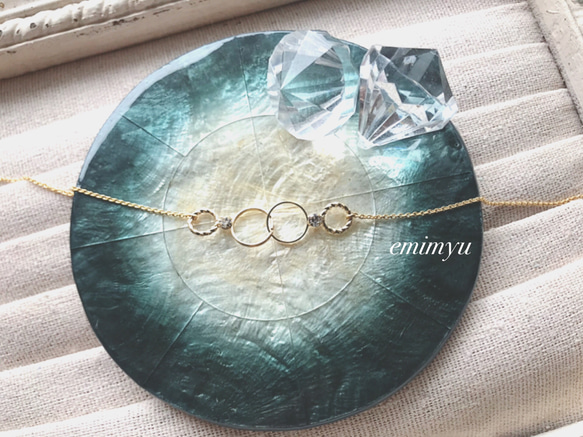 オリンピック開催記念商品 ！！Gold Round Parts Necklace 3枚目の画像