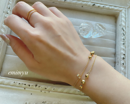Simple Design Gold Bracelet ブレスレット emimyu 通販