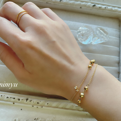 juemi e.m. ブレスレット bracelet ゴールド エメラルド 金