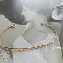 Double Chain Gold Pure Bracelet 3枚目の画像