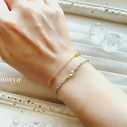 1点のみ！！Natural Stone Glitter String Bracelet 1枚目の画像