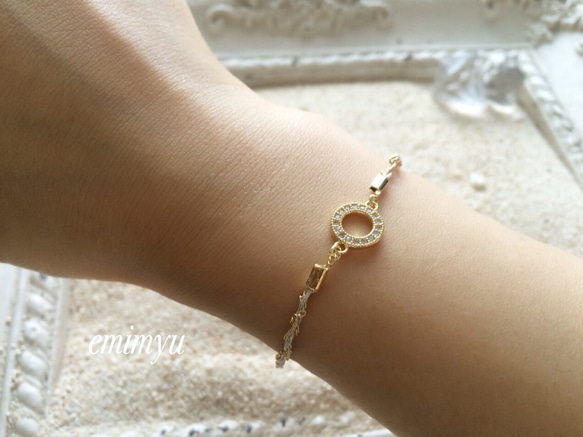 Round Crystal Braid Brace/Anklet 3枚目の画像