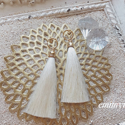 数量限定販売！ 18Kcoating Tassel Gold  Crystal  Pierce 1枚目の画像